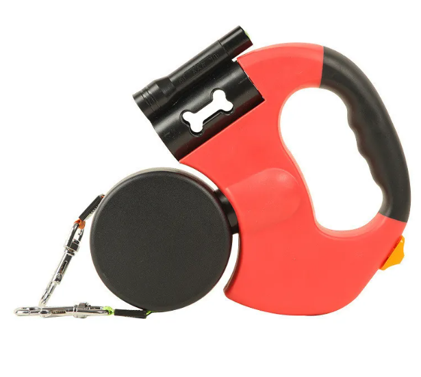 ChesTroyPets™ Correa Doble Automática para Perros – Retráctil con Luz