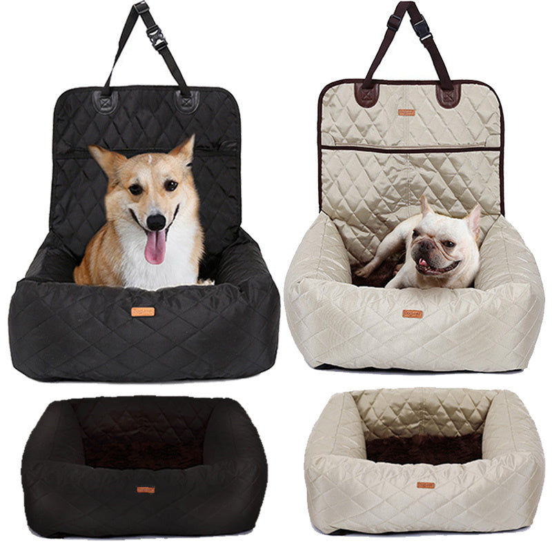 ChesTroyPets™ – Cama Portátil 2 en 1 para Mascotas / Cojín de Asiento Plegable