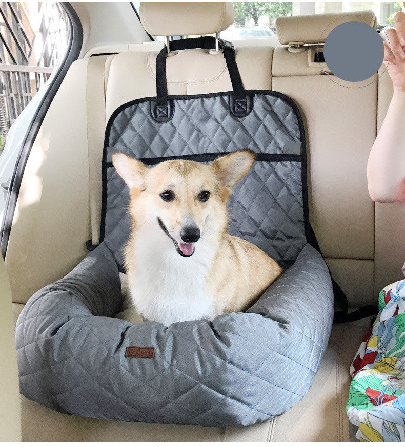 ChesTroyPets™ – Cama Portátil 2 en 1 para Mascotas / Cojín de Asiento Plegable