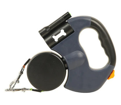 ChesTroyPets™ Correa Doble Automática para Perros – Retráctil con Luz