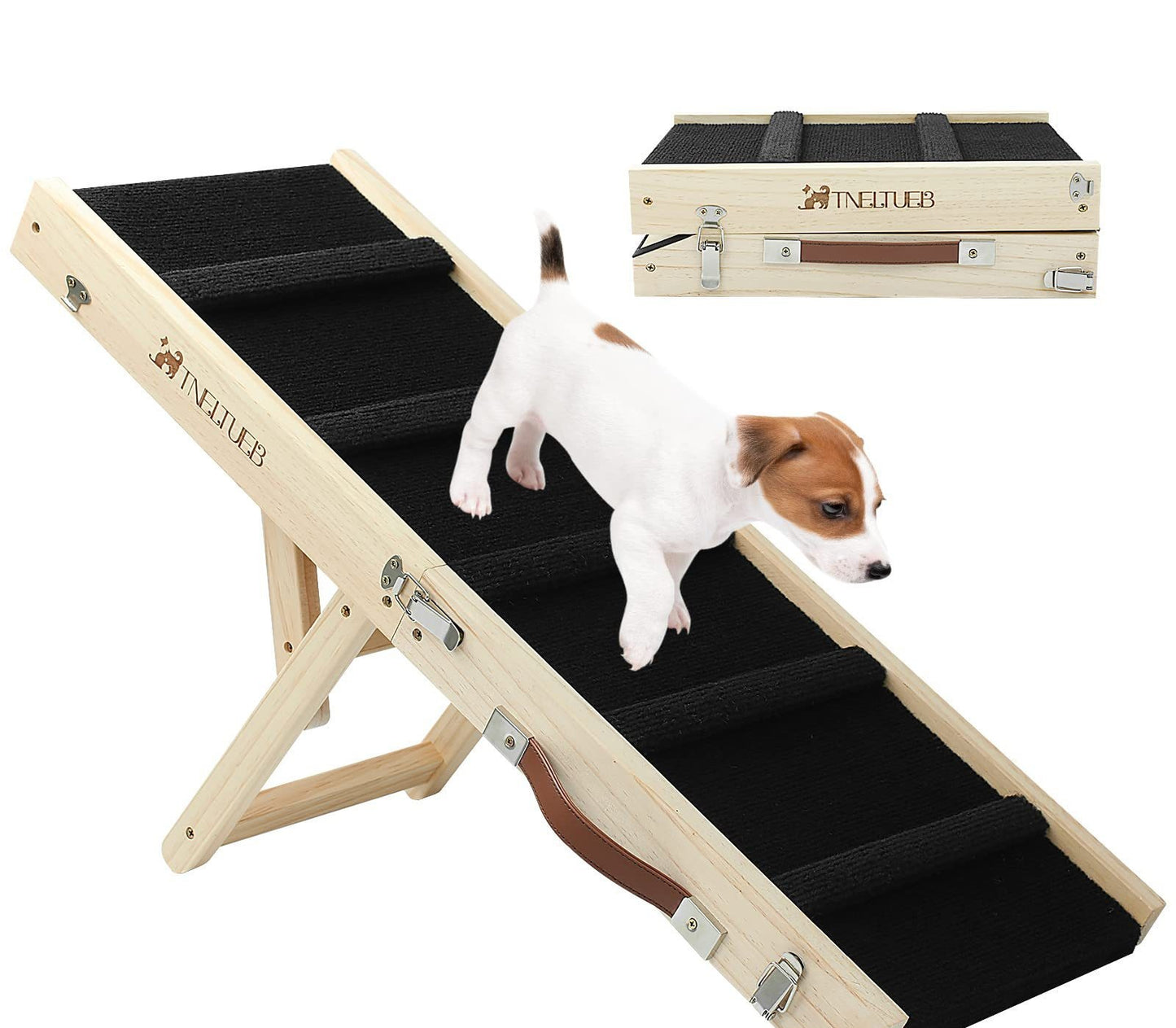 ChesTroyPets™ – Escalera Ajustable de Madera para mascotas