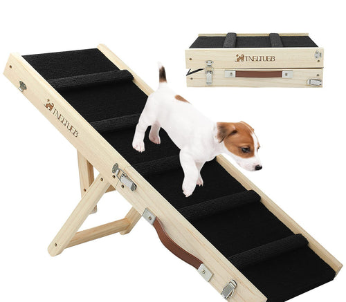 ChesTroyPets™ – Escalera Ajustable de Madera para mascotas