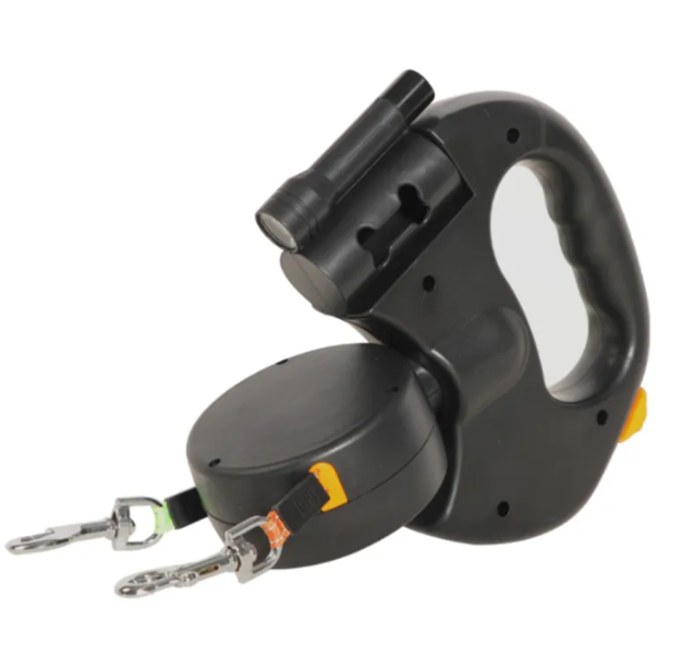 ChesTroyPets™ Correa Doble Automática para Perros – Retráctil con Luz