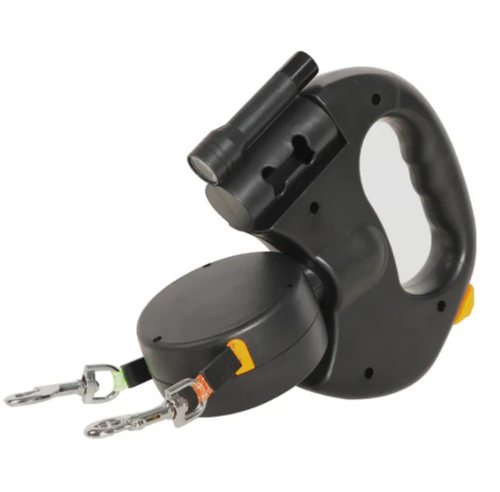 ChesTroyPets™ Correa Doble Automática para Perros – Retráctil con Luz
