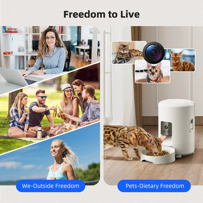 ChesTroyPets Intelligenter WiFi-Futterautomat 2L Automatischer Spender